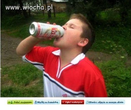 Lans 13-latka z piwem na nk