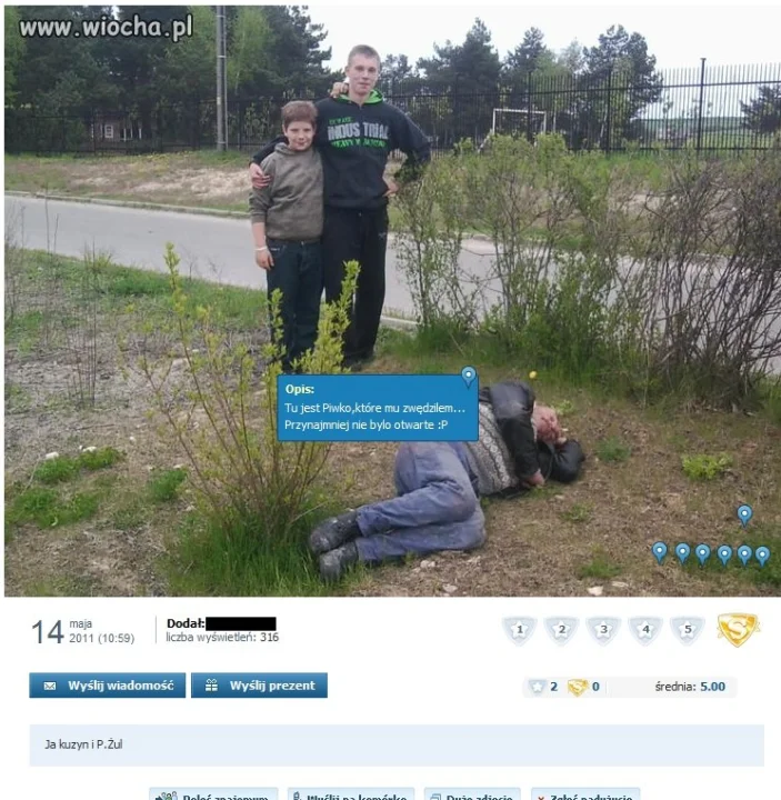 Kuzyn daje przykład. Chłopiec ma 11 lat.