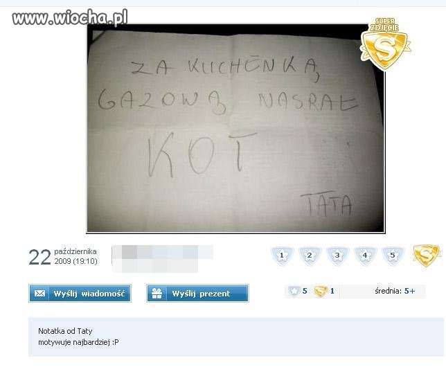 Notatka od taty motywuje najbardziej