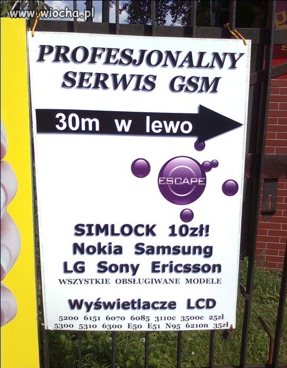 Do serwisu w lewo.