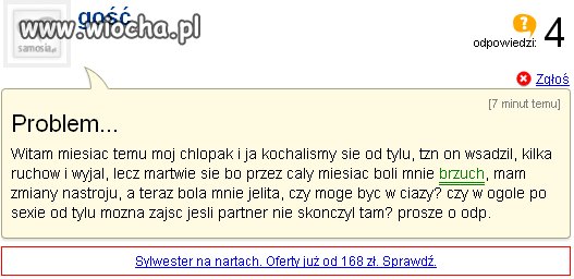 Ciąża pozamaciczna w jelitach?