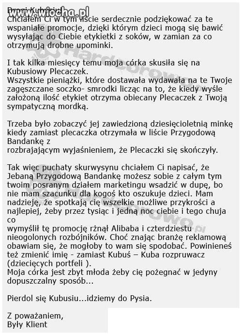 Autentyczny list do Kubusia.