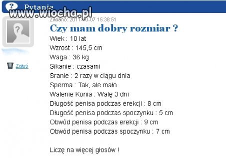 Podał swoje wszystkie "rozmiary"