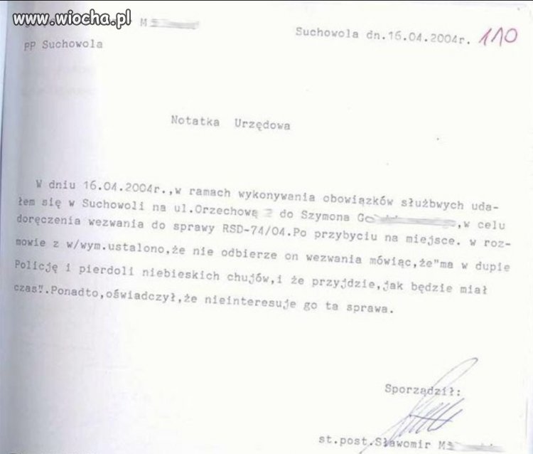 Notatka urzędowa