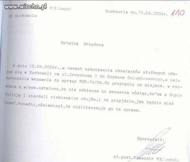 Notatka urzędowa