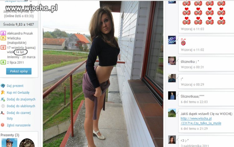 Ta dziewczyna ma dopiero 14 lat.