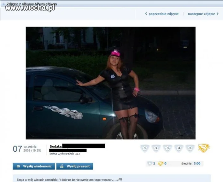 Ostra laska przy wypasionym samochodzie