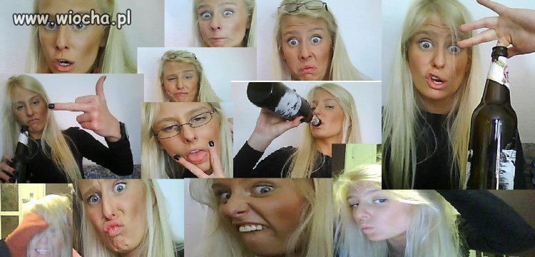 Platynowa blondi i jej porażenie twarzy
