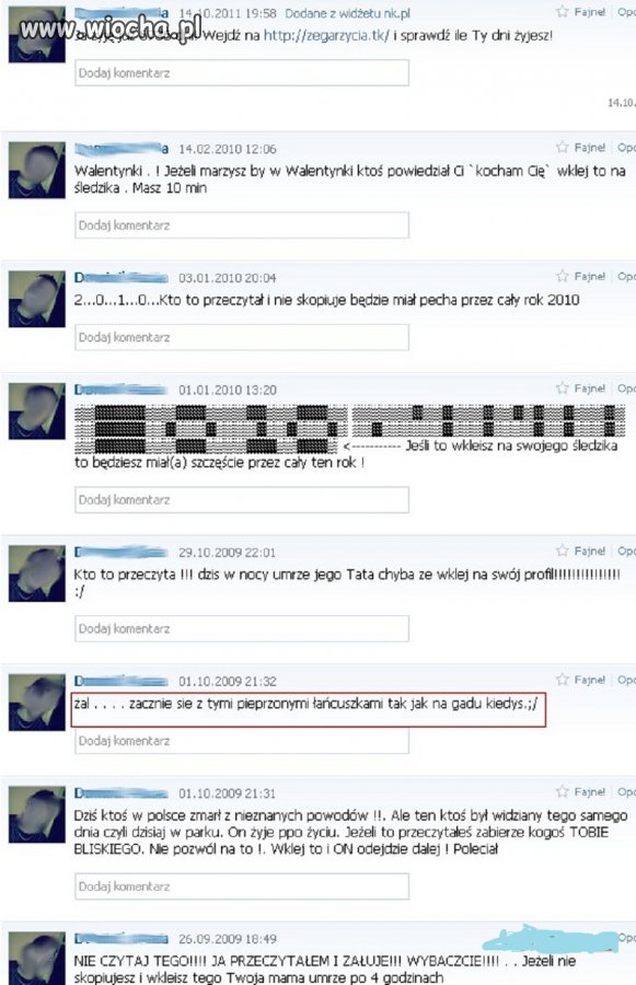 "Zacznie się z tymi piep***nymi łańcuszkami"