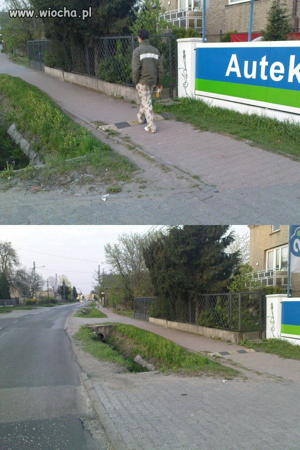 Próg zwalniający przechodniów.