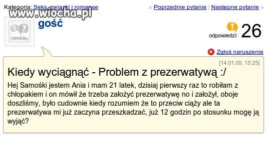 Problemy z prezerwatywą