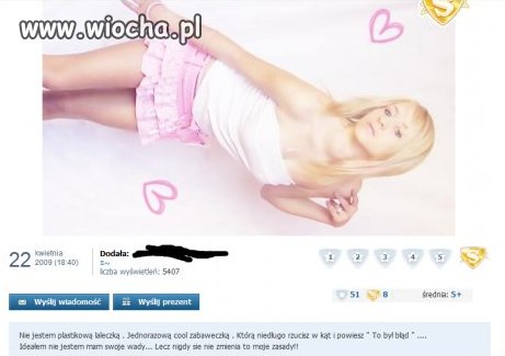 Opis pod zdjęciem: nie jestem plastikową laleczką