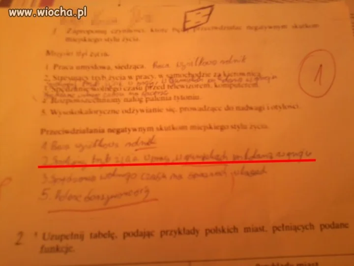 Odpowiedź na sprawdzianie