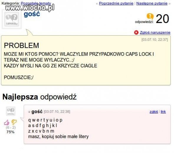 Problem z Caps Lockiem..