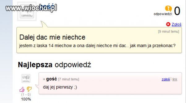 Nie chce mu dać...