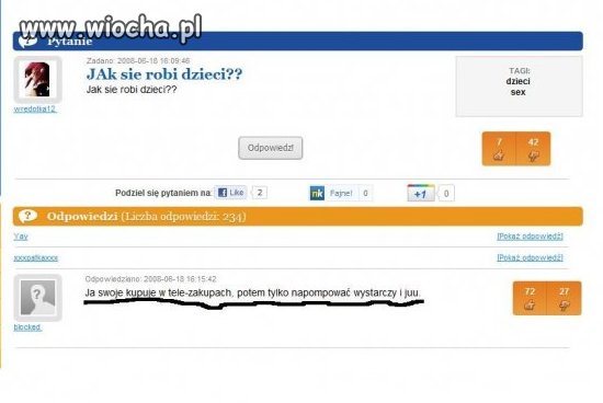 A wy wiecie jak się dzieci robi?