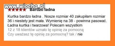 Opinia jednej pani na temat kurtki zimowej..