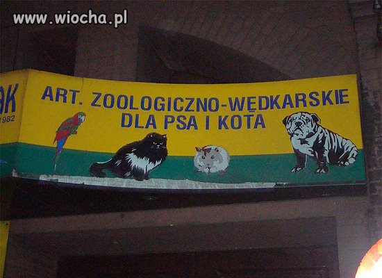Sklep zoologiczno-wędkarski..