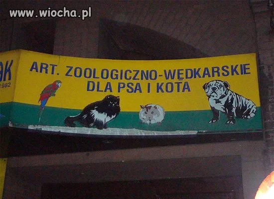 Sklep zoologiczno-wędkarski..