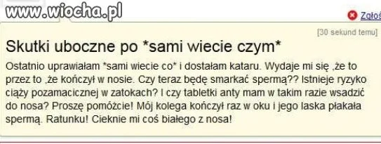 Skutki uboczne po "sami wiecie czym"