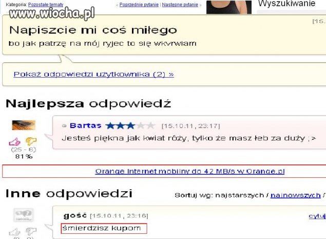 Napiszcie mi coś miłego.