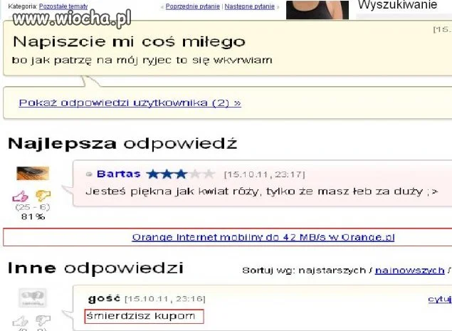 Napiszcie mi coś miłego.