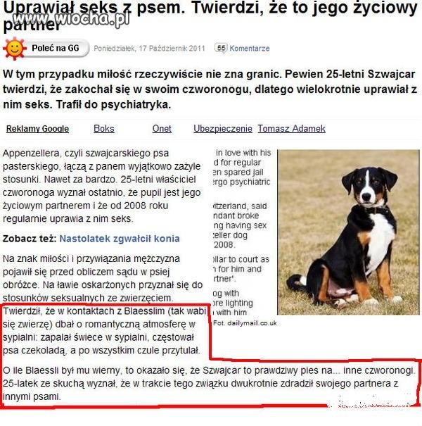 Nie dość, że zoofil