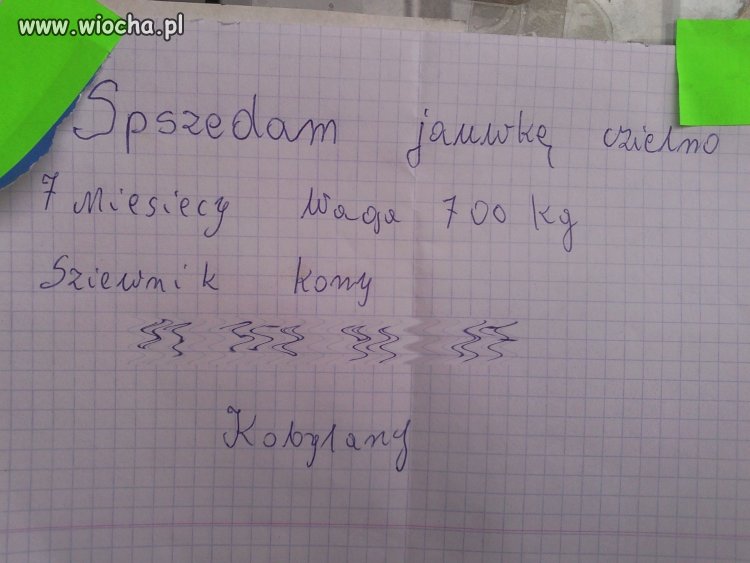 "Spszedam".