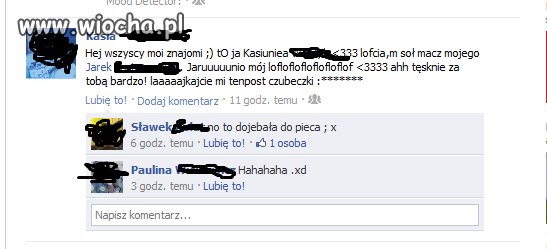 "Lajkajcie" jej post czubeczki...