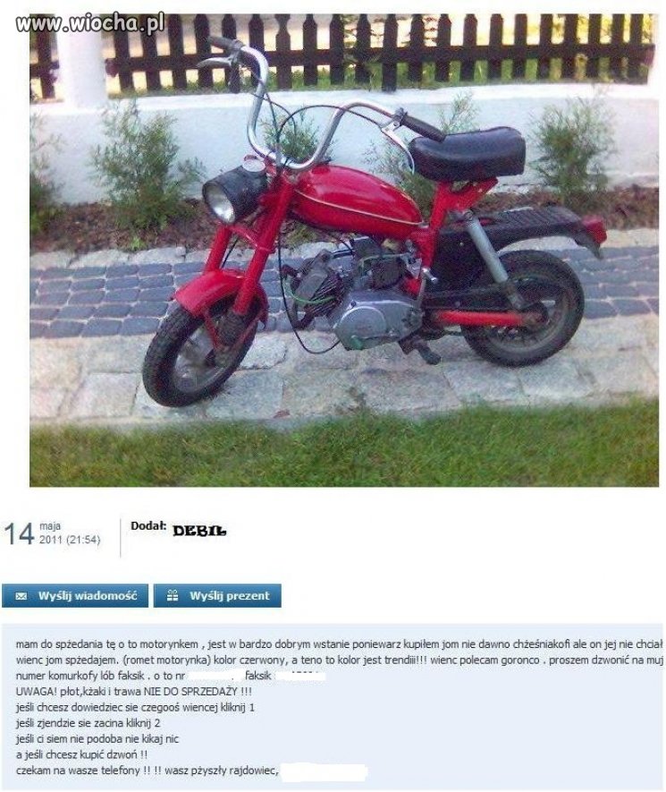 Spżedam motorynkem