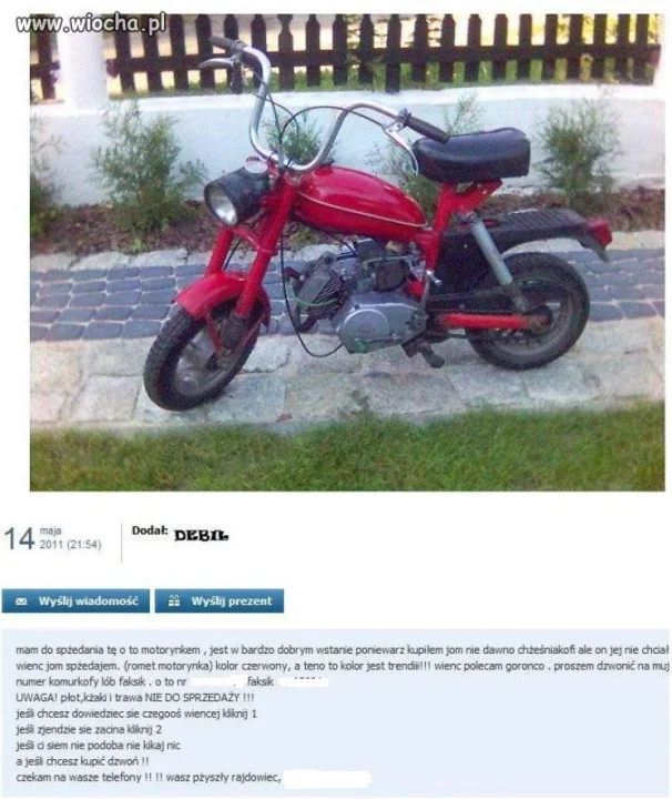 Spżedam motorynkem