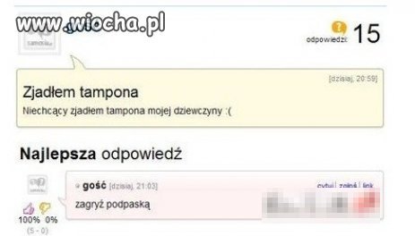 Na głoda zjedz tampona!!!