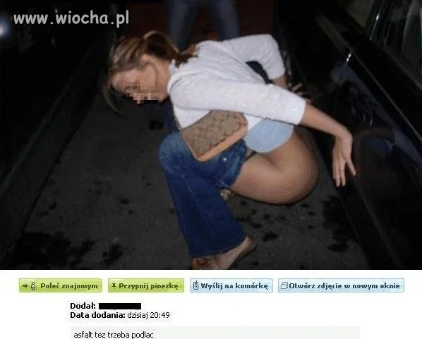 Asfalt też trzeba podlać.