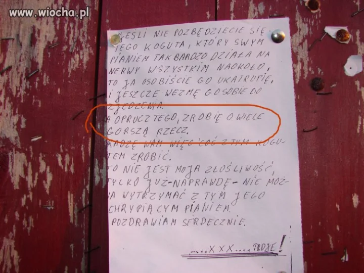Ogłoszenie, ostrzeżenie?