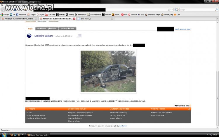 Uszkodzona honda civic
