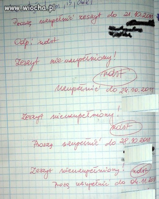 Początek roku, brak 2 lekcji 