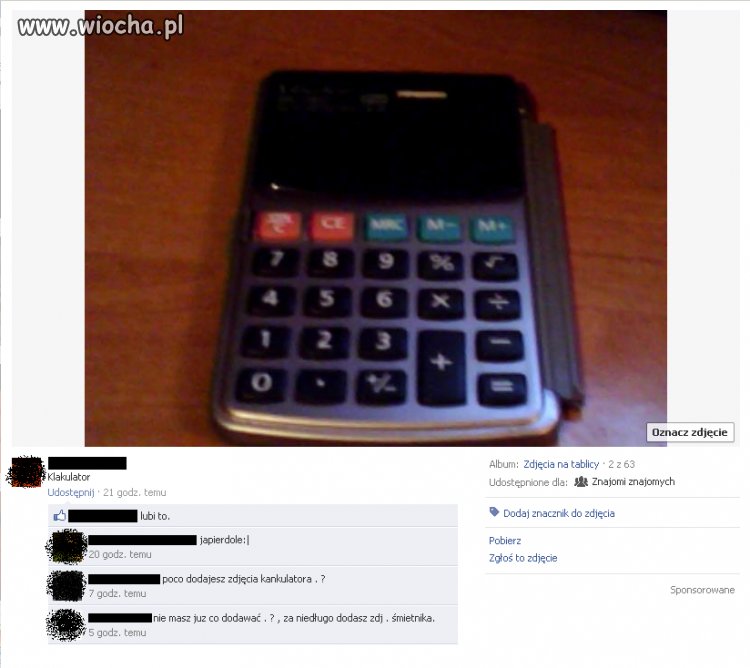Kalkulator. Wspaniały pomysł na zdjęcie...