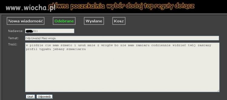 Wiocha sama w sobie!! Dodałem osobę do wrogów...