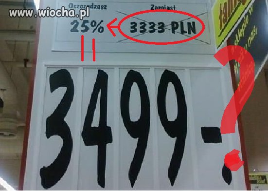 Super promocja : Taniej o 25 %!