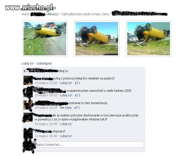 Nie dość, że rozbiła auto...