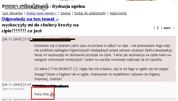 Coś jej wyskoczyło...