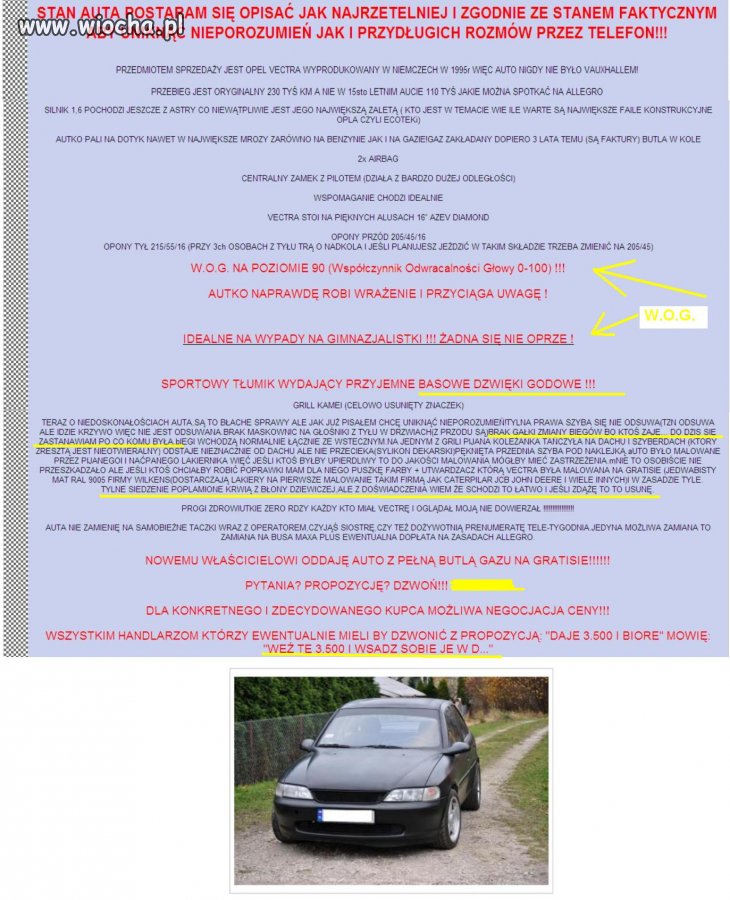 Kozacka Vectra B na Allegro