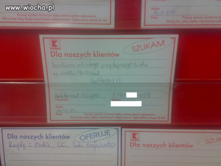 Ogłoszenie.