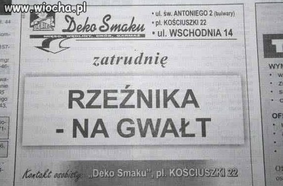 rzeźnik na gwałt ;)