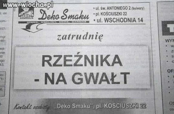 rzeźnik na gwałt ;)