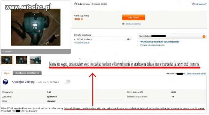 Szczery opis aukcji...