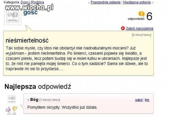 Jestem nieśmiertelna!