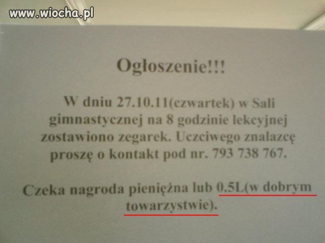 Ogłoszenie!!!