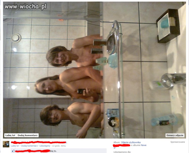Z kumplami przed lustrem.