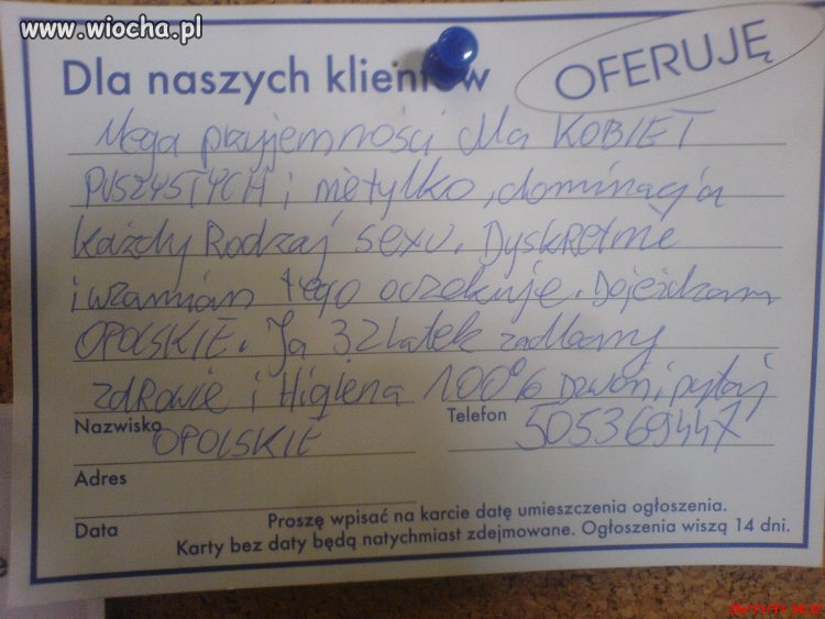 To wisiało wczoraj w Biedronie na tablicy ogłoszeń